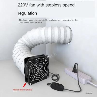 Elektrický pohlcovač kouře Kuchyňský odsávací ventilátor Miniodsavač Koupelna Ventilátor na WC Ventilátor s 2m trubkou
