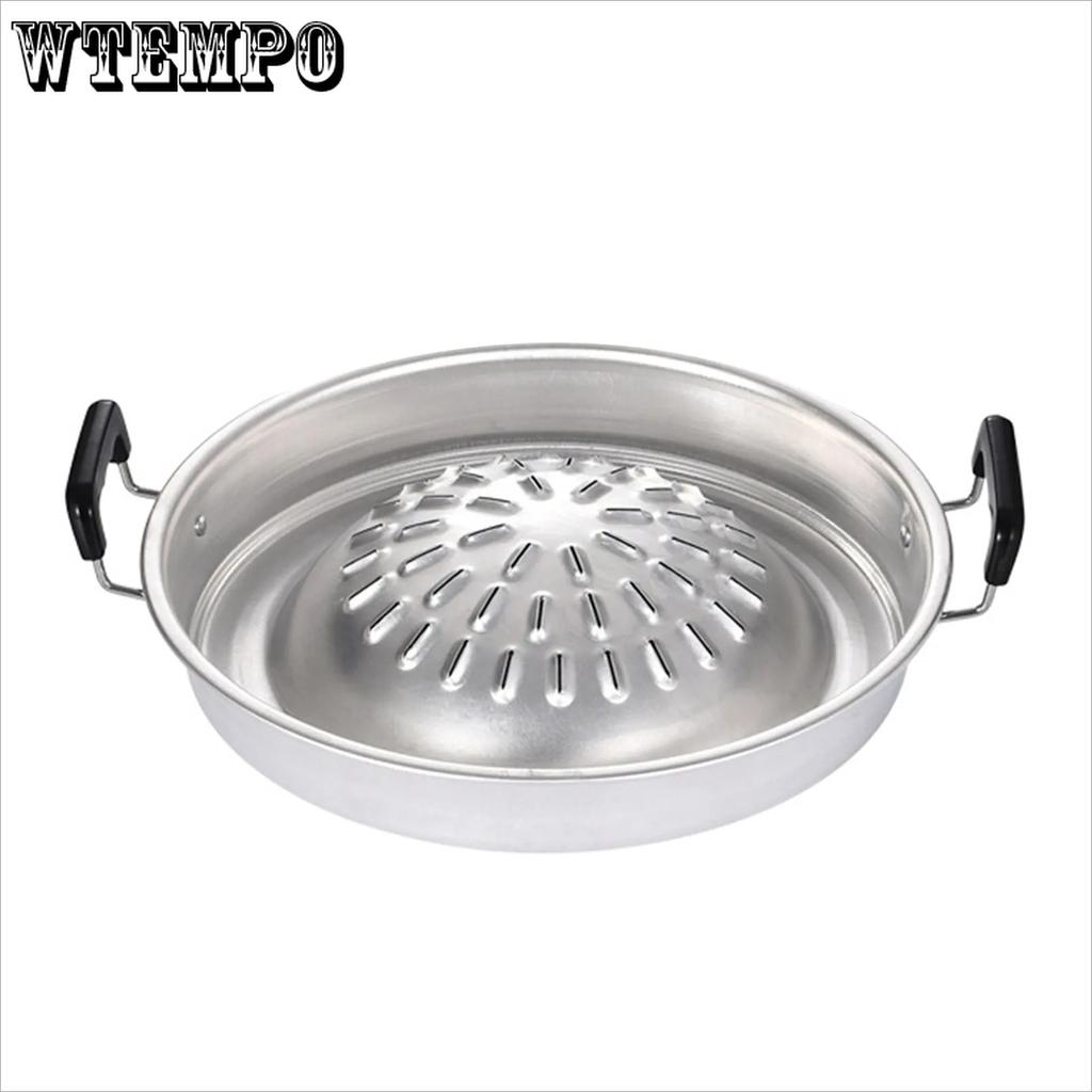 Barbecue Grill Pot Steak Grill Charcoal Pan Multifunctional Aluminum Barbecue Grill Hot Pot for Family Gathering Outdoor Picnics