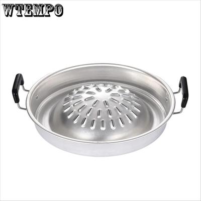 Barbecue Grill Pot Steak Grill Charcoal Pan Multifunctional Aluminum Barbecue Grill Hot Pot for Family Gathering Outdoor Picnics