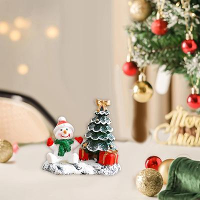 Figurka Żywiczna Choinka Mała Śliczna Statuetka Świąteczna na Biurko Salon Wystawa Okienna Mini