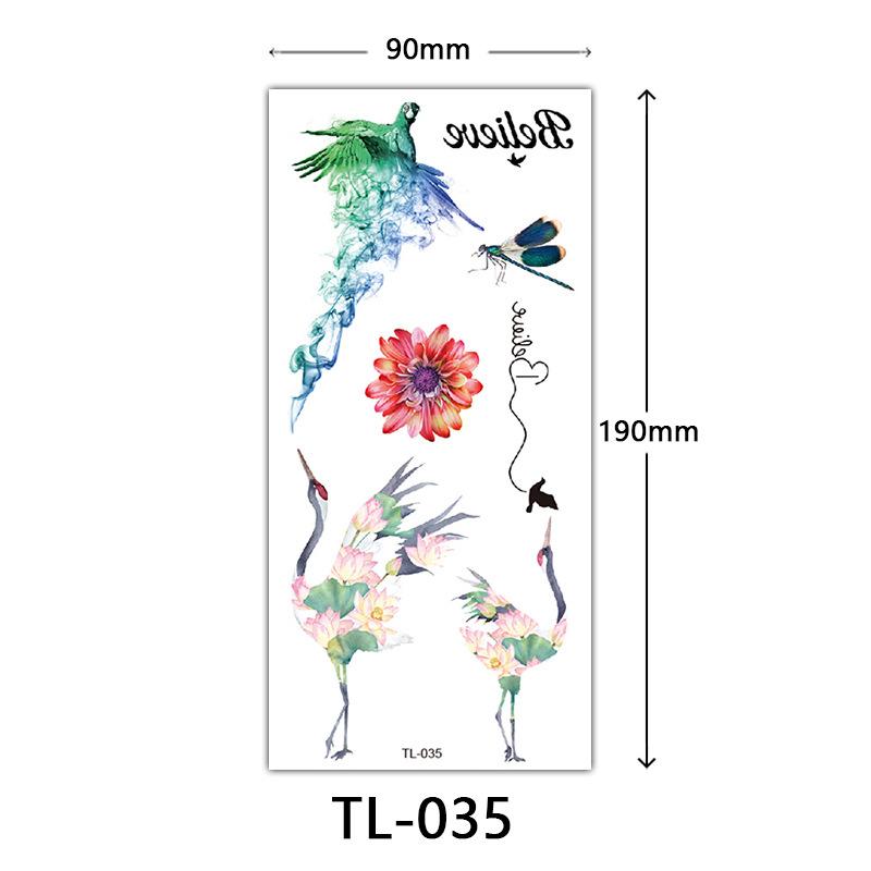 Blumen Tattoo Aufkleber, Farbige Skizzen Tattoo Aufkleber, Englische Buchstaben, Hochzeitsfotografie Tattoo