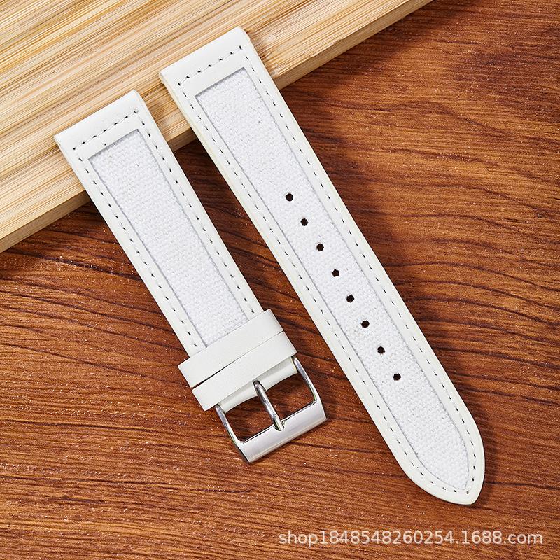 Nylon Sticker Leather Strap Is Suitable For Men And Women 20Mm/22Mm/High Value With Genuine Leather Strap