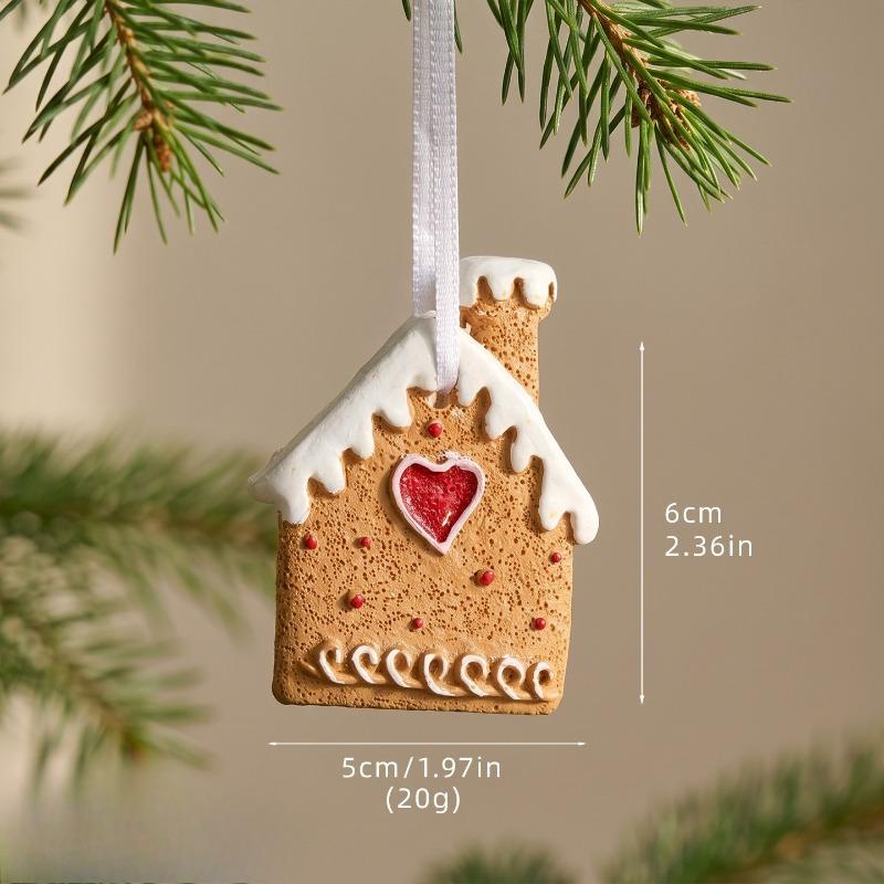New Christmas Tree Ornaments Pendant Garland Gingerbread House DIY Christmas Pendant, Resin Gingerbread Man Pendant