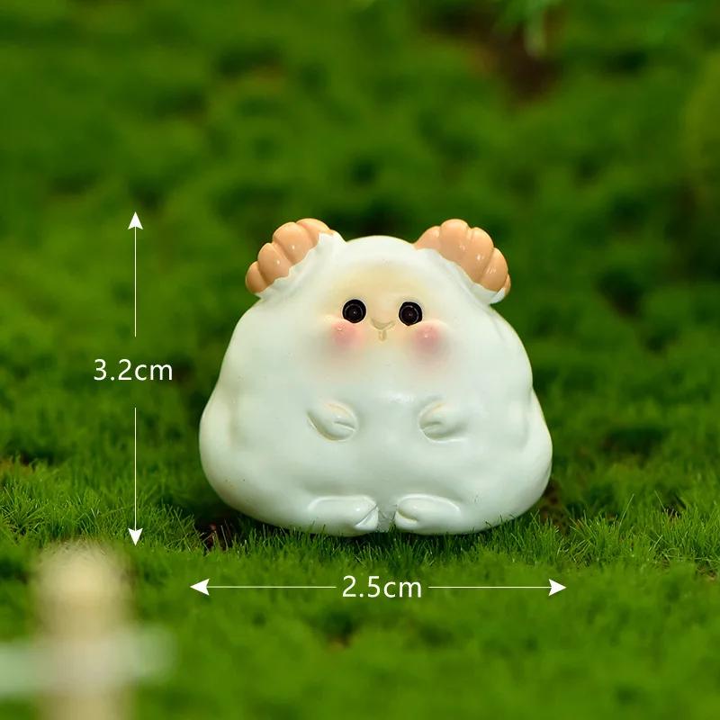 1pc,Cartoon Rabbit Pig Tiger Snake Zodiac Mini Miniatures Animal Fairy Garden Moss Terrarium Resin Decorations Stakes Craft
