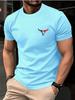 Sommar Unisex 100% Bomull Casual Lös Stor Storlek Tjurnacke Mönster Tryckt Sport Bekväm Rund Hals Kortärmad T-shirt Topp