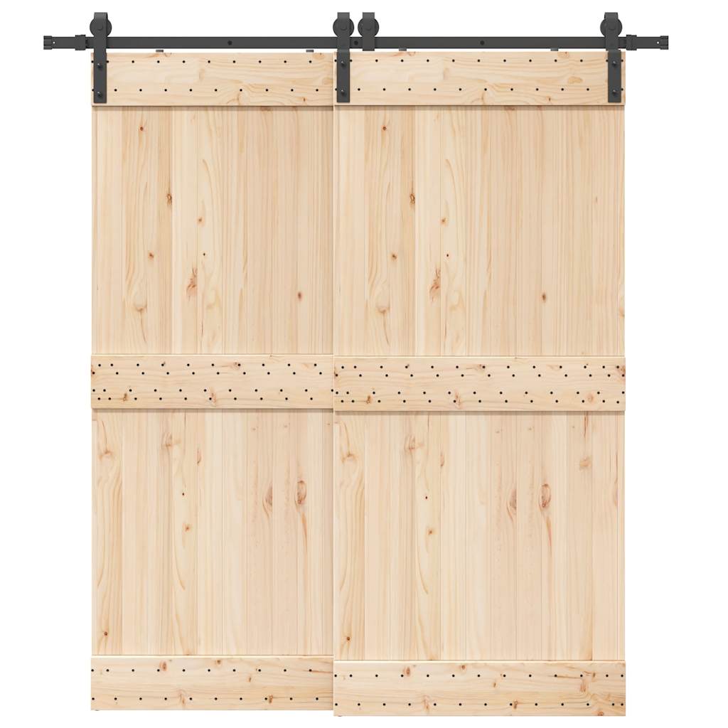 Sliding Door Hardware Kit 200 Cm Steel Black