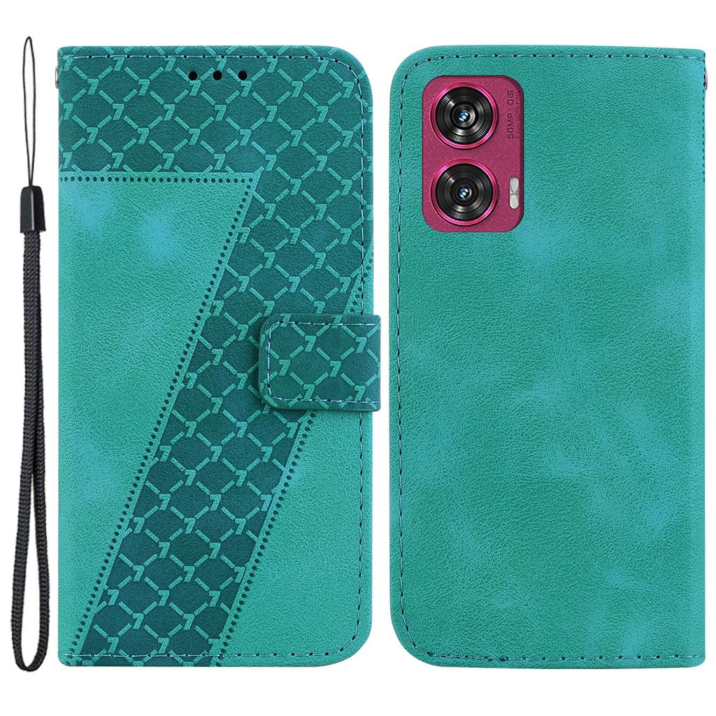 For Motorola Edge 50 Fusion 5G Wallet Case PU Leather Imprint Phone Cover