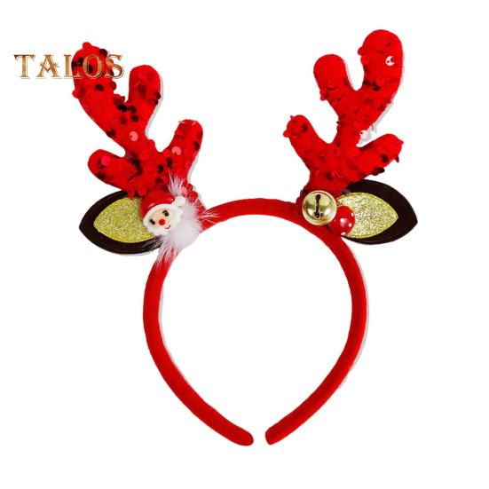 1/7 Pcs Christmas Headband Festive Santa Hat Reindeer Antler Headpieces Xmas Party Costume Hairhoop Accessory for Women Adults Kids