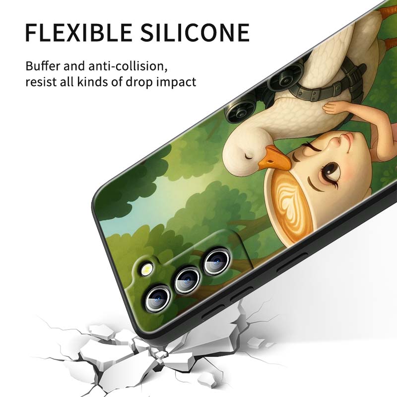 Tung Tung Tung Sahur Pattern For Samsung Galaxy S26 S25 S24 S23 S22 S21 S20 Ultra Plus FE 5G Black Soft TPU Phone Case