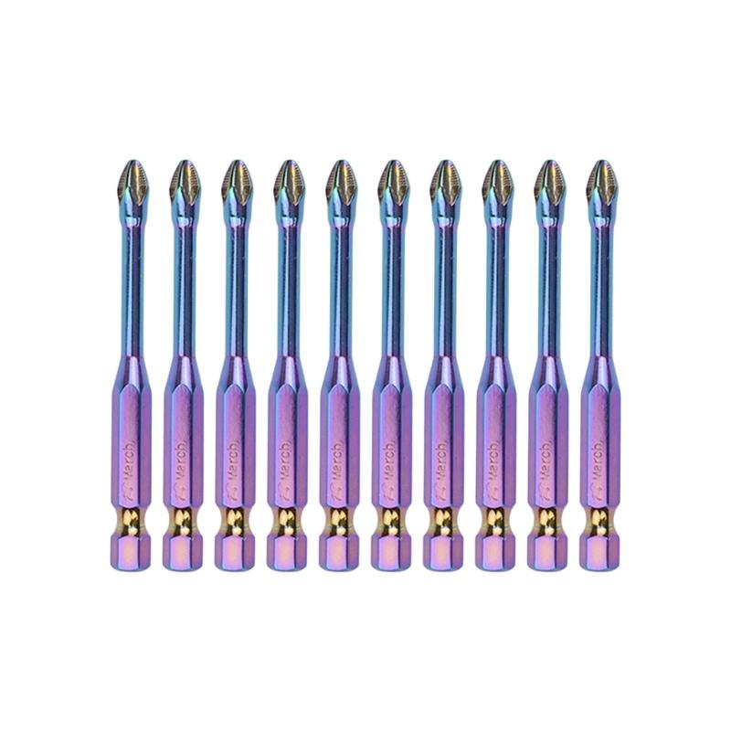 6/10/20Pcs Antislip Screwdriver Bit 1/4inch Hexagonal Shank Magnetic Crossing Screwdriver Bit Set Bit Attachment