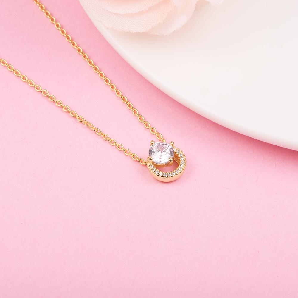 Collana con ciondolo a forma di alone rotondo scintillante da donna, in argento sterling 925, con zirconi trasparenti, gioielli originali Colares