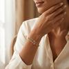 Rhinestone Decor Enamel Bracelet Vintage Floral Open Cuff Bangle Hollow Flower Bracelet  Women