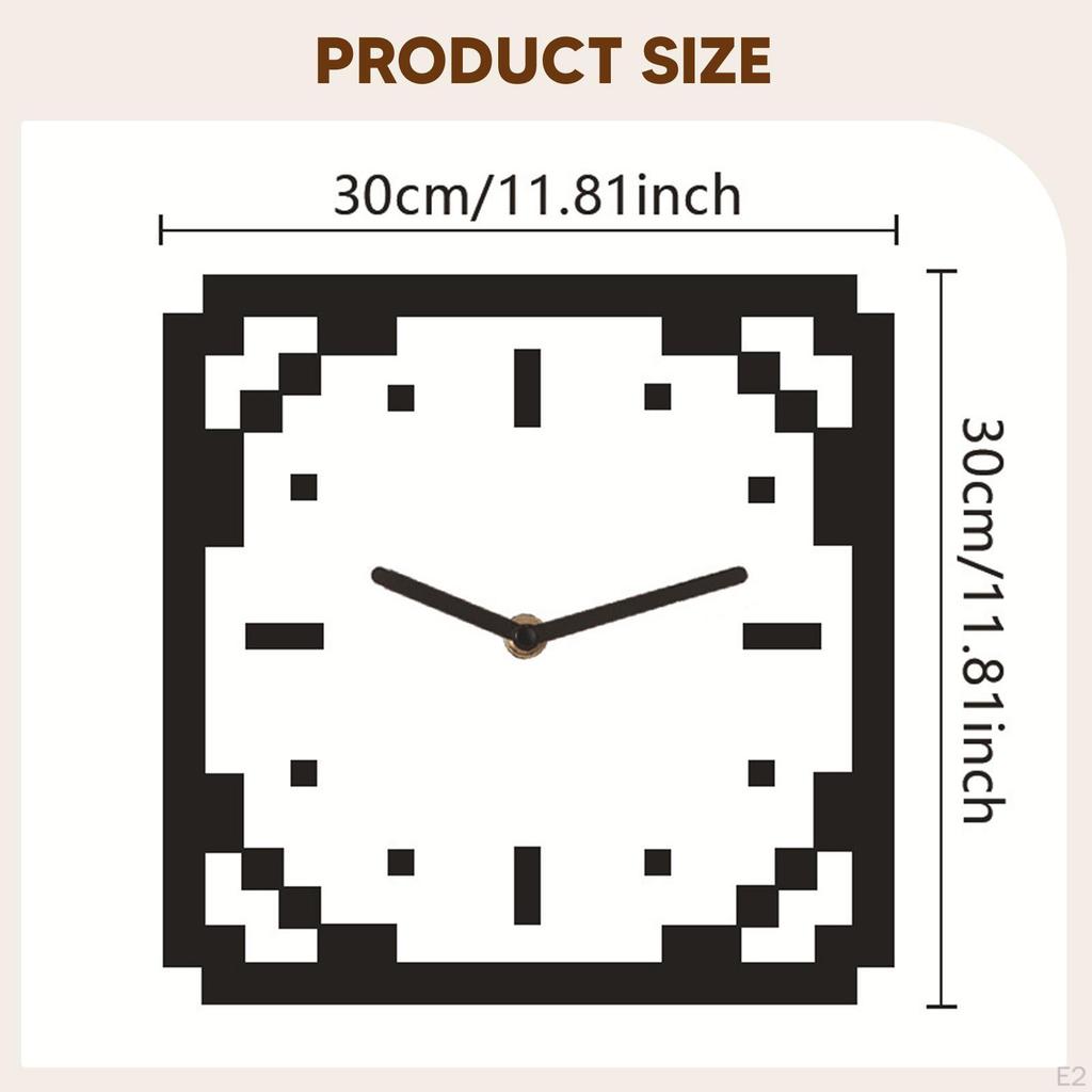 Wall Clock Silent Ornament Decorative for Kids Room Office Dining