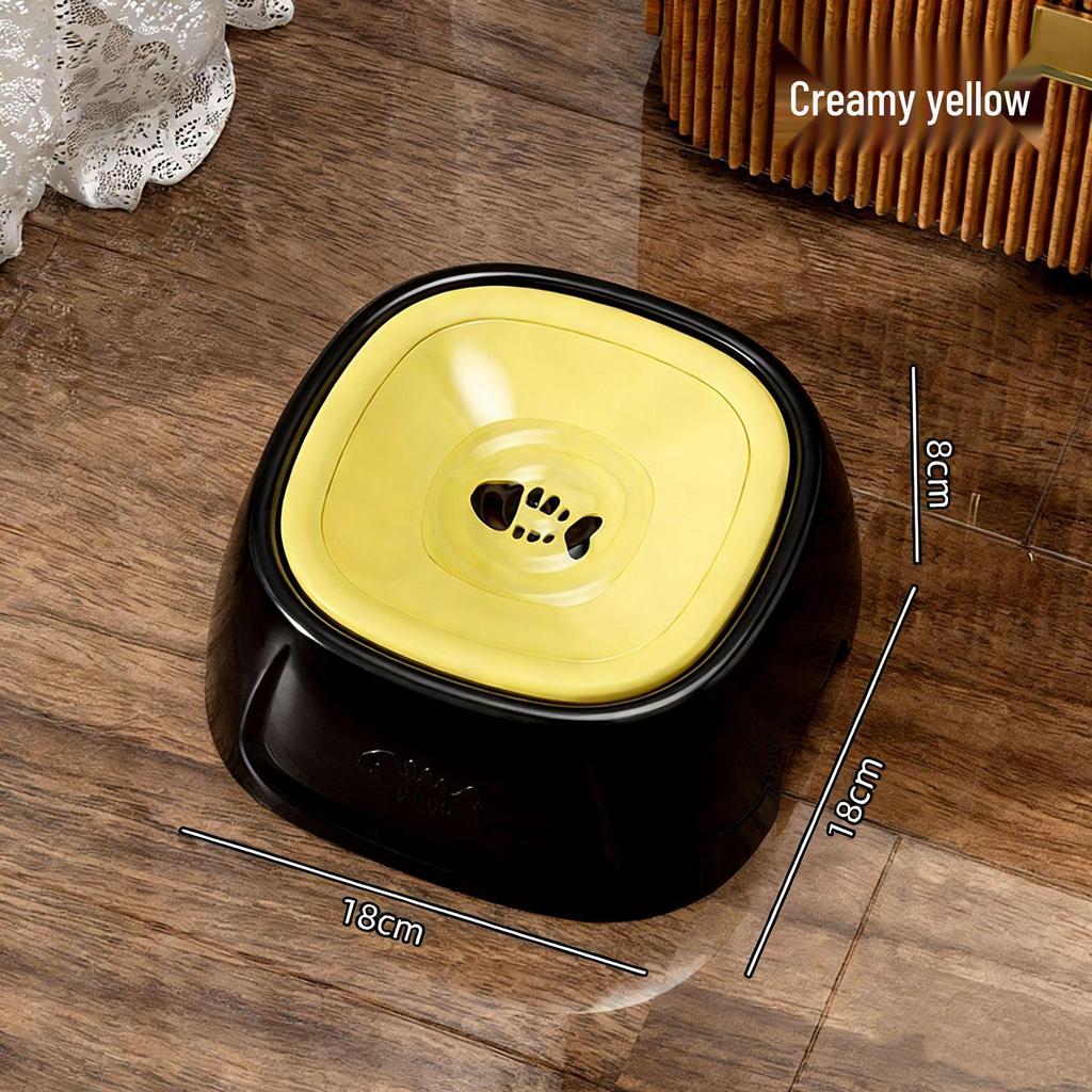 Cartoon Anti-Spill Water Bowl for Cats and Small Dogs - Large Capacity, No Plug Design