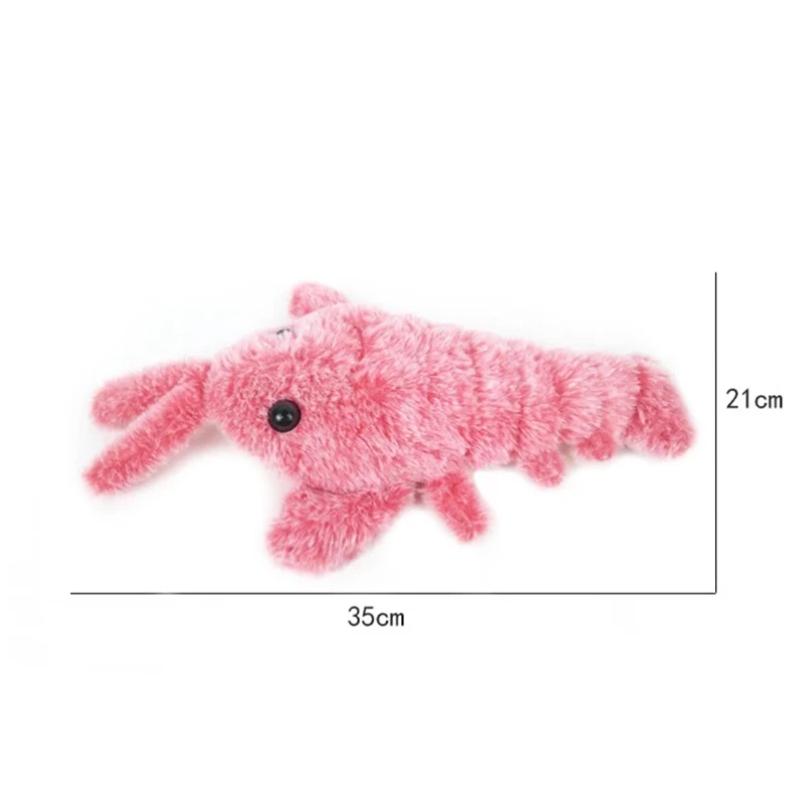 New Plush Electric Lobster Cat Toys Movable Simulated Lobster Teasing Cat Dogs Toy Usb Rechargeable Cat Interaction Pet Supplies