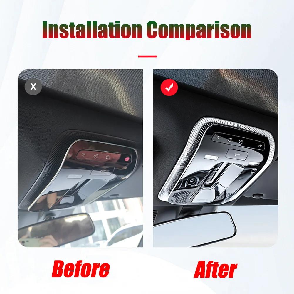 For Mercedes Benz C GLC EQE Class AMG W206 X254 W254 V295 2025-2025 Stainless Steel Car Accessories Roof Reading Lamp Trim Cover