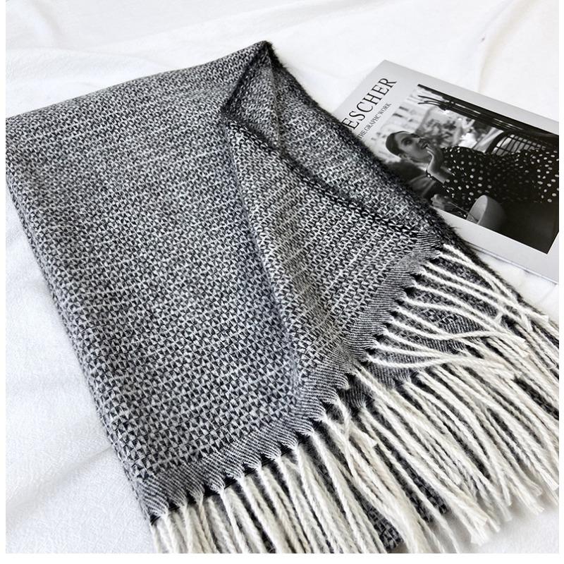 Autumn and Winter New Solid Color Scarf Imitation Cashmere Scarf Women Warm Thickened Shawl Scarf Women