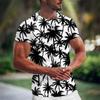 Summer Coconut Tree 3D Print T-Shirts Streetwear Clothing Short Sleeve Crew Neck Tops Oversized T Shirt Men's Hawaiian T-Shirt