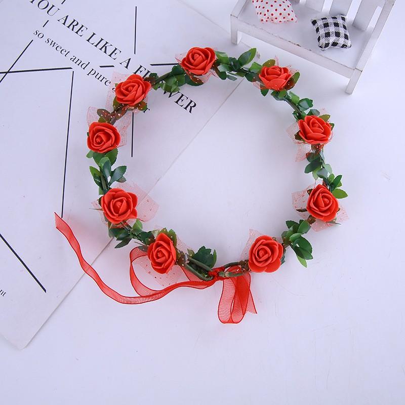 Gorgeous Adjustable Flower Crown with Colorful Silk Roses for Weddings