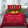 3D Christmas Decoration Duvet Cover Fashion Santa Claus Quilt Cover With Pillowcase Queen King Size For Kids Adult Bedroom Decor