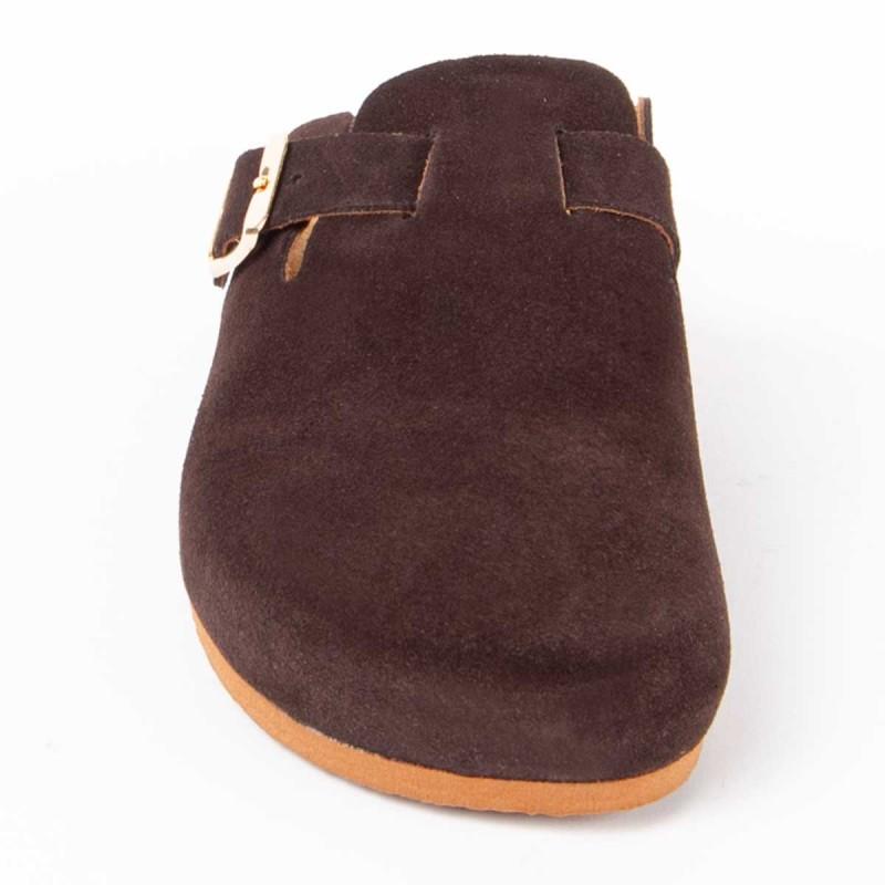 Zueco Confortable De Piel Para Mujer. Purapiel Tejano 102529