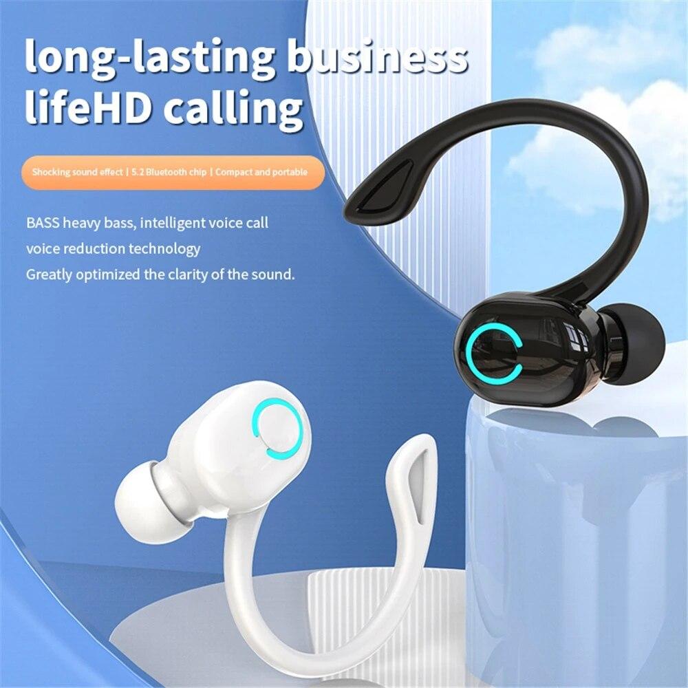 Wireless Bluetooth Earphones HIFI Ear-Hook Noise Cancelling Waterproof Earbuds Game Sports Music Headsets With HD Mic For Phone