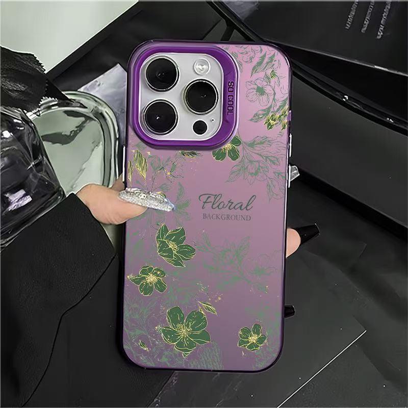 Forest Flower Frosted Phone Case for iPhone 17, 16 Pro Max, 15 Pro, 14/13 - Perfect for Girls