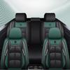 Housses de siège de voiture luxueuses entièrement en similicuir avec support lombaire ergonomique - Convient à la plupart des voitures 5 places, avec noir et surpiqûres rouges