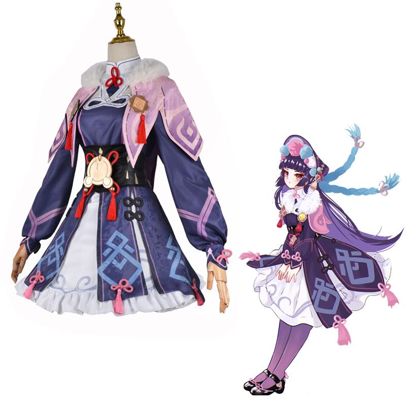 Anime Yunjin Cosplay Kostýmy Ženy Lolita Fialové šaty Čínská opera Speciální klobouk Halloween Party Sada pro krásné dívky