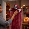 Halloween Hanging Red Skeleton Decoration Prop for Scary Party Scene Setup