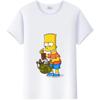 Casual Disney Cartoon Simpson Harajuku T-shirt Summer Blouses Ladies Men White Tees Tops Short Sleeve Blouses Women 90S Tshirt