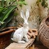Cute Grey Sitting Hare Rabbit Resin Ornament Distressed Home Decor Living Room Arrangement Decorative Handicrafts