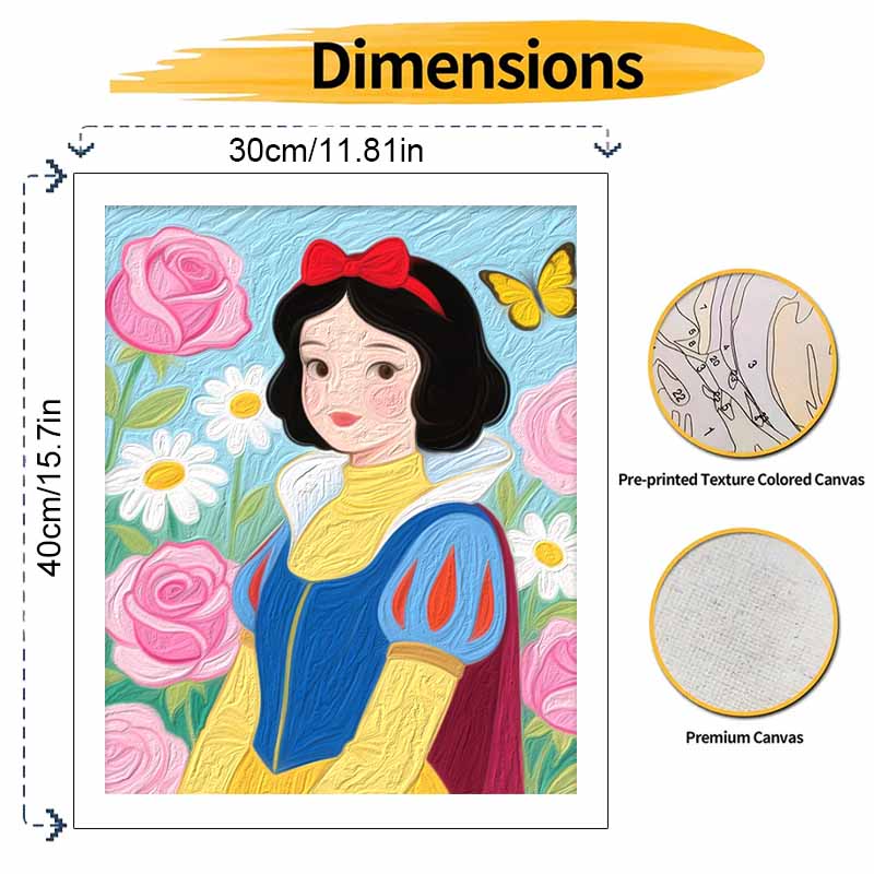 Disney Snow White Paint by Numbers Painting Art Kit Floral Butterfly Home Decor Gift