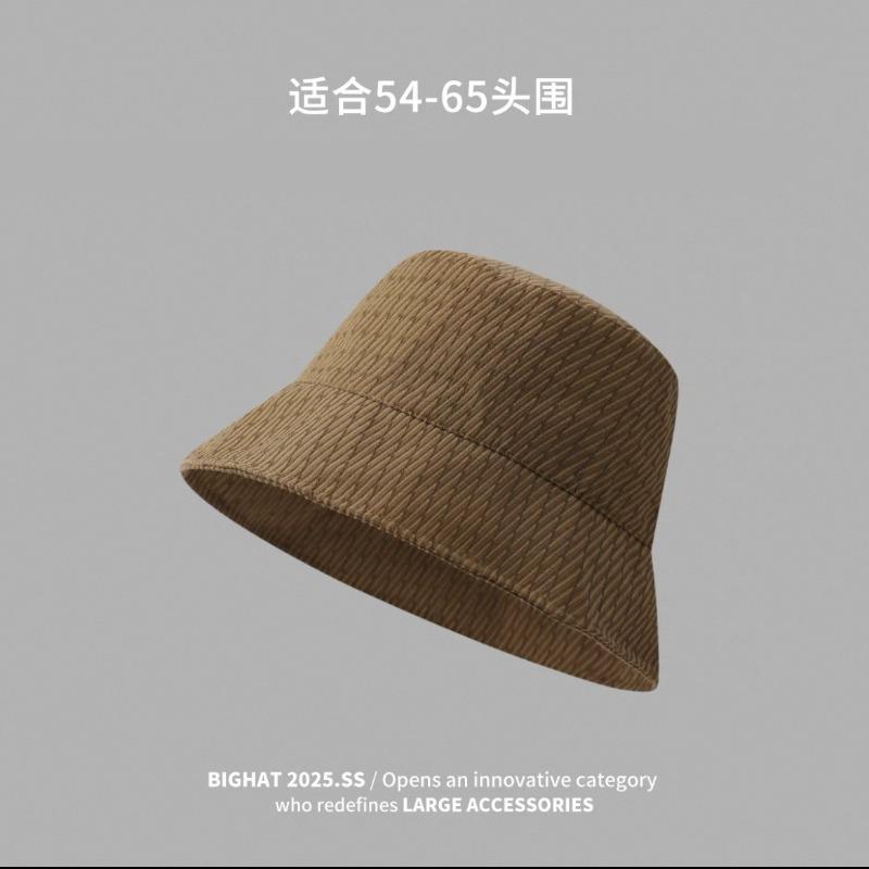 Black Autumn and Winter Bucket Hat Versatile Plain Hat Striped Sunscreen Sunshade Bucket Hat Women's Basin Hat Shows Small Face