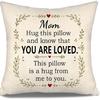 Daughter Hug This Pillow and Know That You Are Loved This Pillow Is A Hug from Me To You Throw Pillow Covers for Daughter from Mom Dad Birthday Gift