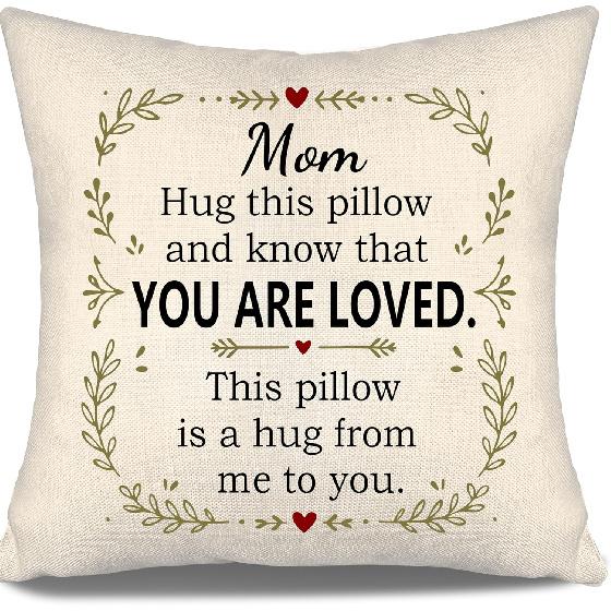 Daughter Hug This Pillow and Know That You Are Loved This Pillow Is A Hug from Me To You Throw Pillow Covers for Daughter from Mom Dad Birthday Gift