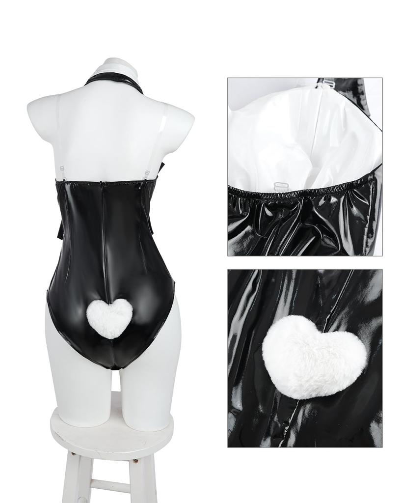[Excellent Quality] Bunny Girl Cosplay, Plus Size Bunny Suit, Black and White Uniform, Cute and Sexy Halloween Costume for Events and Photo Shoots (Bl
