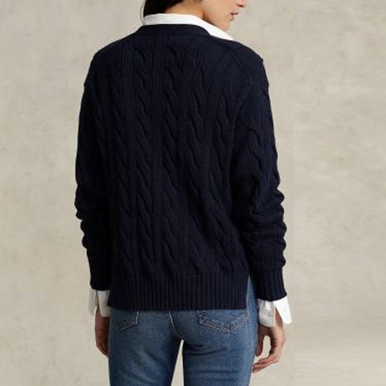 Polo Ralph Lauren SS23 Solid Cable Knit Sweater Women sweater Navy-Blue WMPOSWENDW20082-400