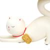 Fortune Cat Statue Chinese Good Luck Decoration with Tray Crafts Party Gift Feng Shui