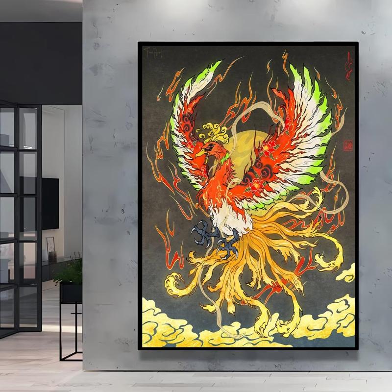 Japanese Classic Anime  Charizard Decorative Painting High Quality Canvas  Modern Home Bedroom Wall Picture Decorative
