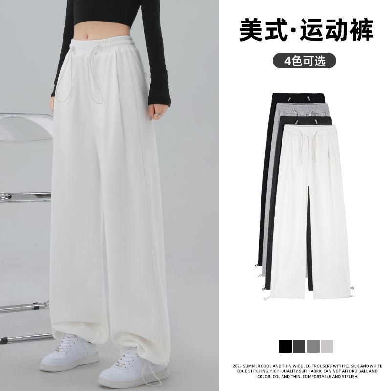 Gray Sweatpants Women's Spring and Autumn Loose Casual Wide-leg Pants New Autumn Small Leggings Sweatpants