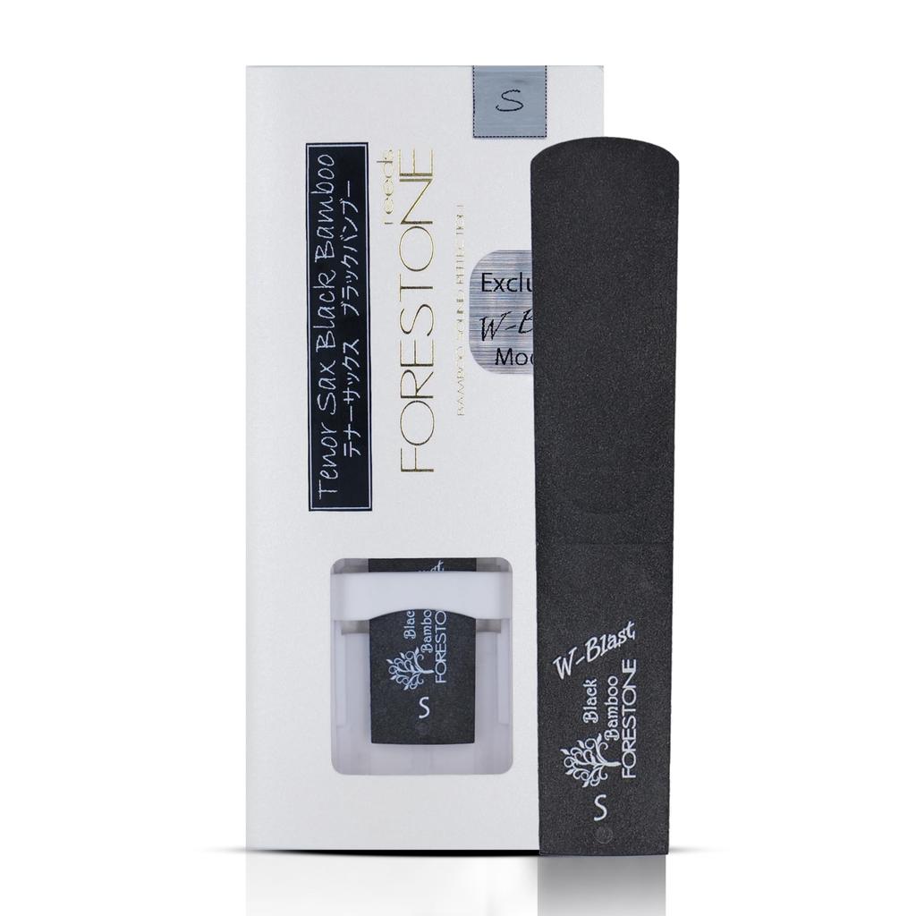 FORESTONE Black Bamboo W-Blast Reed for Tenor Saxophone, Hardness S (Soft), Model FBWTS, Double-Side Blast Finish for Bright Sound