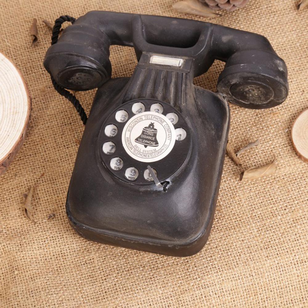 Vintage Wall-Mounted Telephone Resin Sculpture - Aged-Effect Retro Home Decor, Antique Industrial Entryway Ornament, Unique Gift