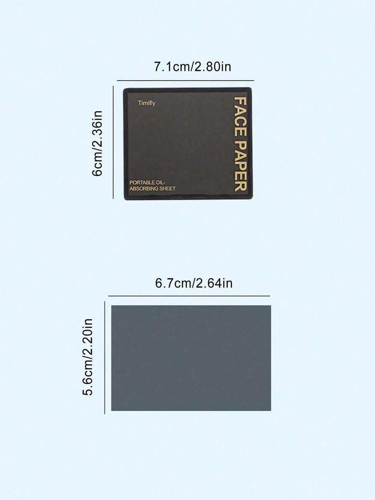 100 Sheets Bamboo Charcoal Oil Control Film With Powder Puff, Mirror, Portable Oil Absorbing Facial Blotting Paper For Men