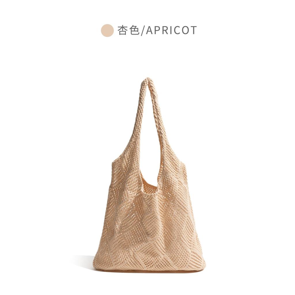 Summer super fire woven bag women's new literary and artistic style wool knitted vacation beach bag shoulder messenger bag