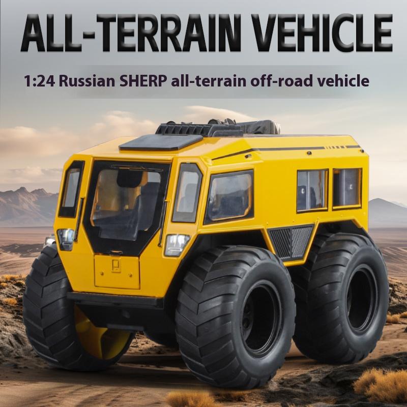 1:24 Russian Sherp All Terrain Off Road Vehicle Alloy Metal Diecast Car Model Sound & Light Ornaments Collection Gift For Friend