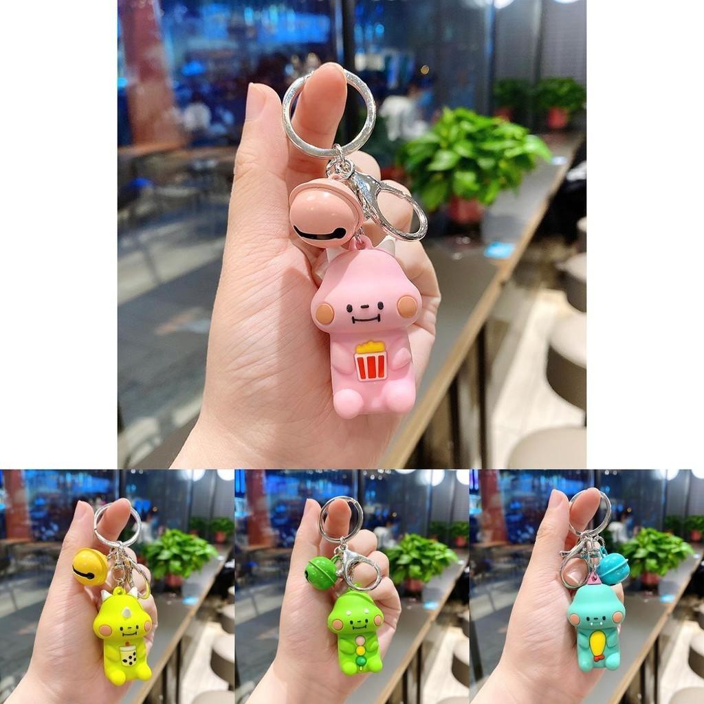 Adorable Silicone Keychain With Cute Dinosaur Cartoon Design For Bags And Keys
