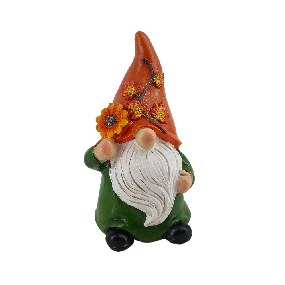 Resin Dwarf Sculpture Funny Miniature Statue Thanksgiving Pumpkin Decoration Gnome Figurine Porch