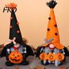 Holiday Gnome Decoration Halloween Plush Decoration, Spooky Orange Black Boo Pumpkin Swedish Tomte Decorative Toys Figurine, Elf Dwarf Ornaments
