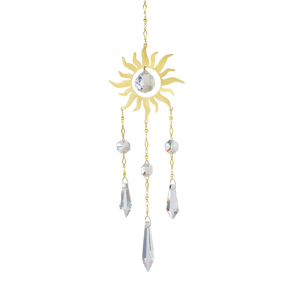 Crystal Prisms Light Catcher Windchimes Hexagon Car Pendant Garden Decor Hanging Window Ornament Chandelier Summer Gift
